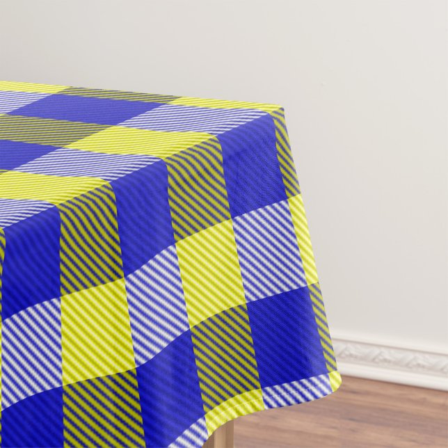 Toalha De Mesa Design de Verificação de Gingham Amarelo Azul (Criador carregado)