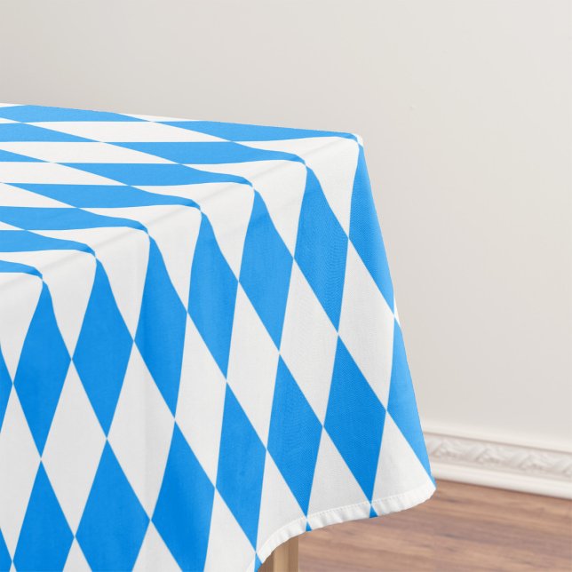 Toalha De Mesa Design de Verificadores de Ouros Branco Azul (Criador carregado)