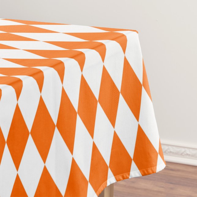 Toalha De Mesa Design de Verificadores de Ouros Branco Laranja (Criador carregado)