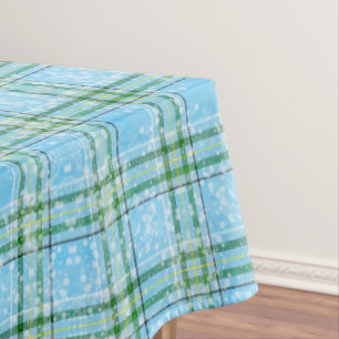 Toalha De Mesa Design de Xadrez Escocês de Neve de Inverno