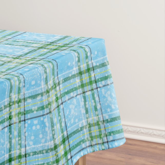 Toalha De Mesa Design de Xadrez Escocês de Neve de Inverno  (Posição Original)