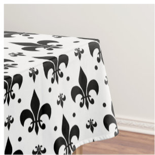 Toalha De Mesa Design do padrão Fleur-de-lis de fundo branco