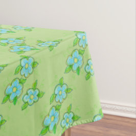 Toalha De Mesa Design Floral Verde Claro E Azul