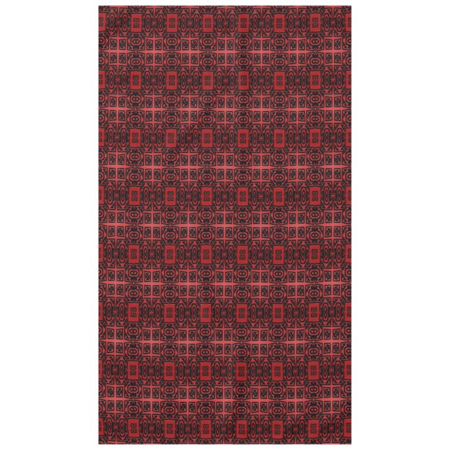 Toalha De Mesa Design Geométrico Vermelho e Preto (Frente)