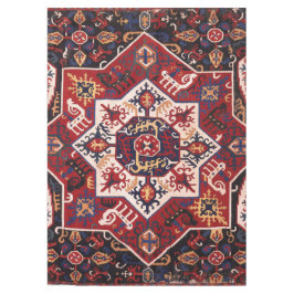 Toalha De Mesa Design Persa Vermelho e Azul