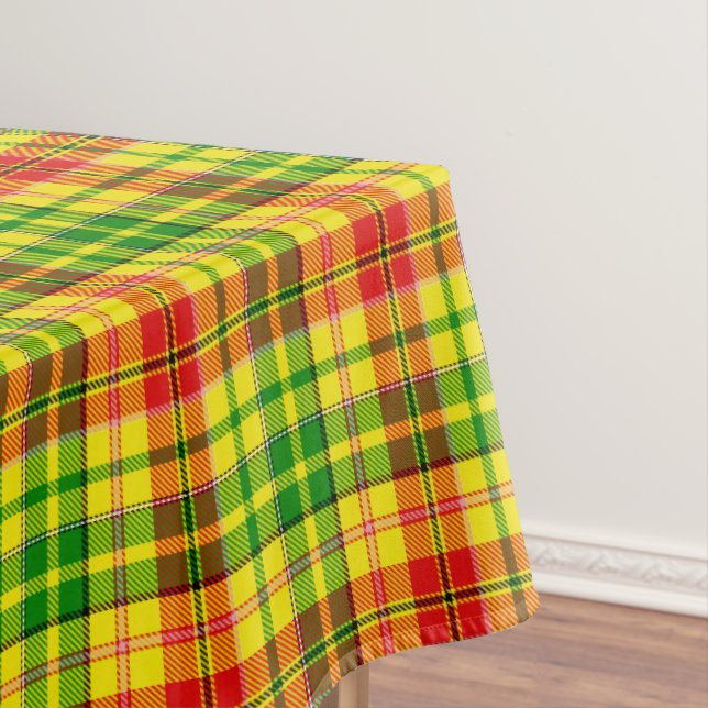 Toalha De Mesa Design Xadrez Escocês Amarelo Vermelho Verde  (Posição Original)