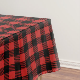 Toalha De Mesa Design Xadrez Vermelho e Preto