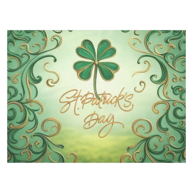 Toalha De Mesa Dia de Clover Saint Patrick (Frente (Horizontal))