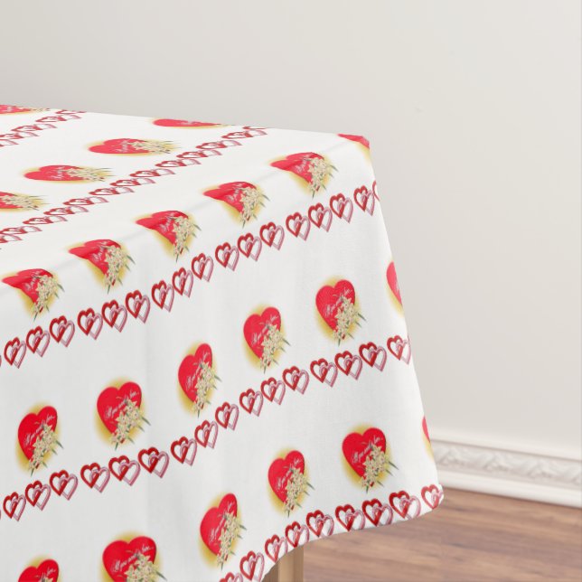 Toalha De Mesa Dia de os namorados Tablecloth Heart (Posição Original)