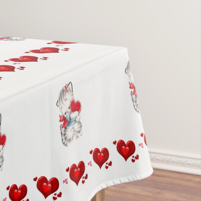 Toalha De Mesa Dia de os namorados Tablecloth Kitten (Posição Original)