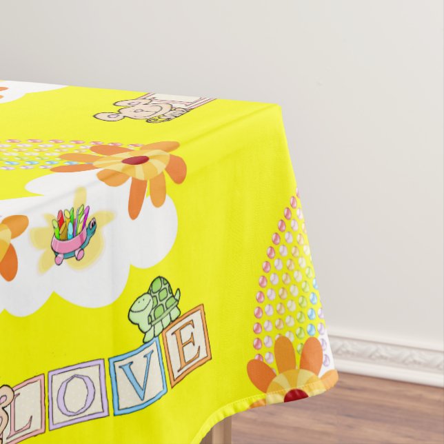 Toalha De Mesa Dia de os namorados Tablecloth Love Rainbow Turtle (Posição Original)
