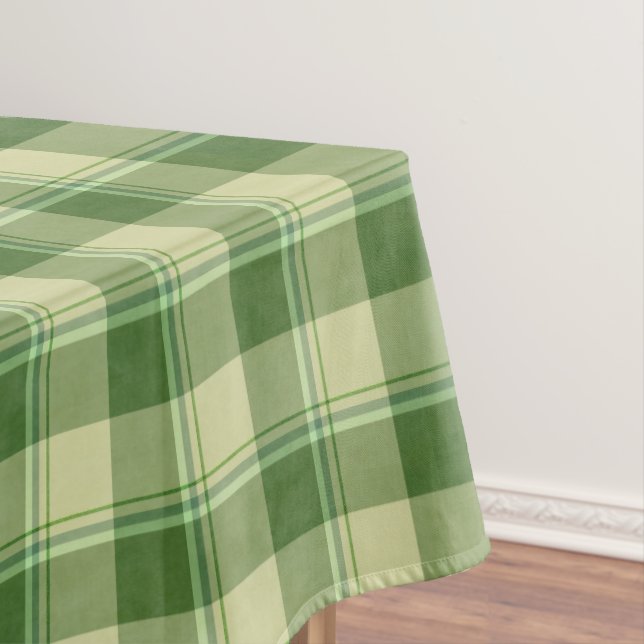 Toalha De Mesa Dia de Santa Xadrez Verde (Posição Original)