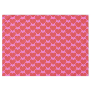 Toalha De Mesa Dia dos Namorados Padrão de Coração Rosa e Vermelh
