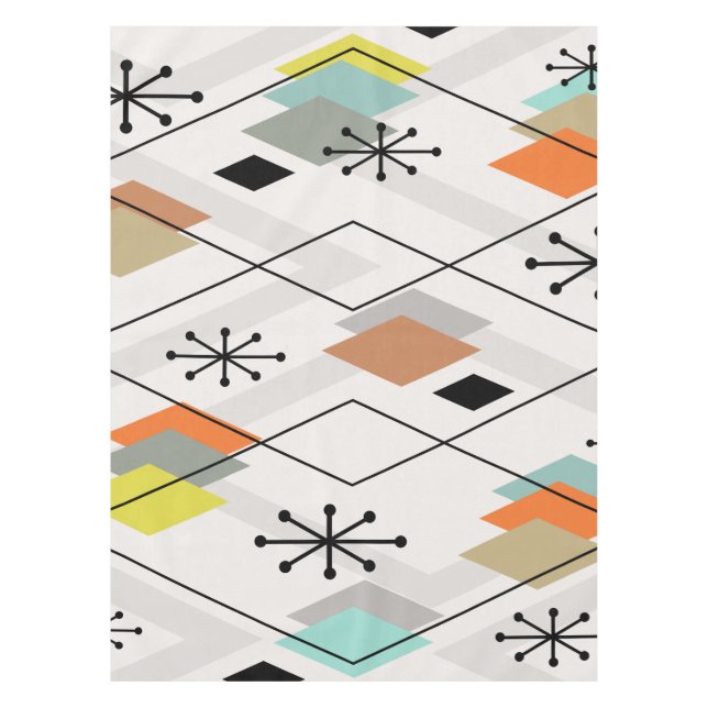 Toalha De Mesa Diamantes Modernos de meio século Espalhados (Frente)