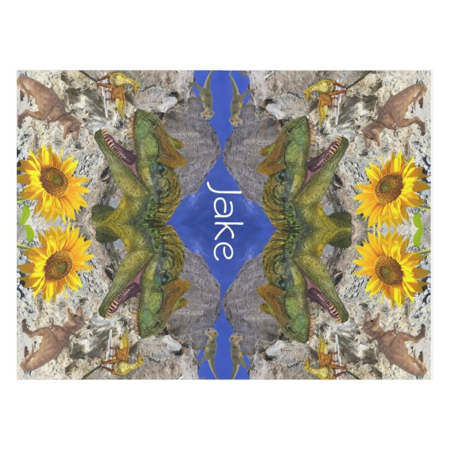 Toalha De Mesa Dinossauro Floral de SunflowerTablecloth (Frente (Horizontal))