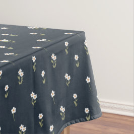 Toalha De Mesa Ditsy Floral Cottagecore Boho Wildflower Dark Blue