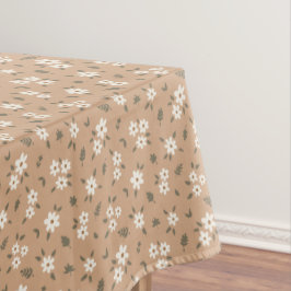 Toalha De Mesa Ditsy Floral Cottagecore Boho Wildflower Tan Brown