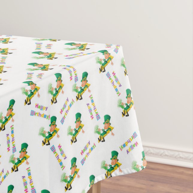 Toalha de mesa do dia de São Patrício Feliz Aniver (Posição Original)