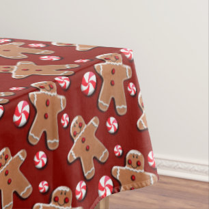 Toalha De Mesa Doces dos biscoitos do pão-de-espécie vermelhos