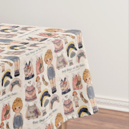 Toalha De Mesa Dolly Dingle e sua mesa de bonecas