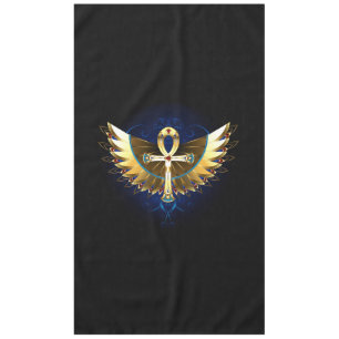 Toalha De Mesa Dourada Ankh com Asas