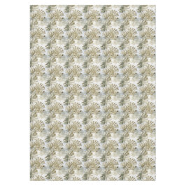 Toalha De Mesa Dourada faixa de folhas tropicais verdes