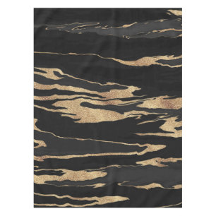 Toalha De Mesa Dourada pintura de Abstrato de mármore preto