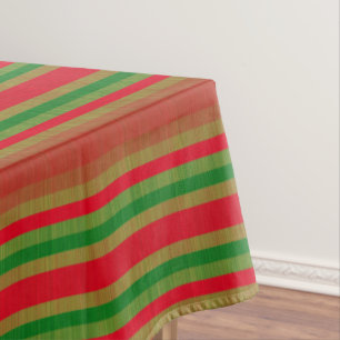 Toalha De Mesa Douradas faixas verdes vermelhas