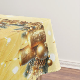 Toalha De Mesa Douradas Velas na mesa de Natal