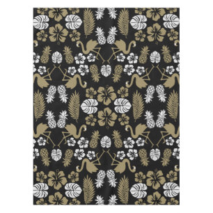 Toalha De Mesa Dourado padrão tropical floral