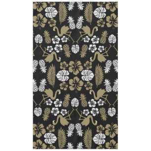 Toalha De Mesa Dourado padrão tropical floral