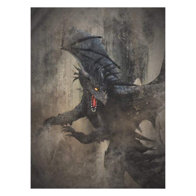Toalha De Mesa Dragão Negro (Frente)