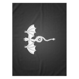 Toalha De Mesa Dragão Serpente Branco