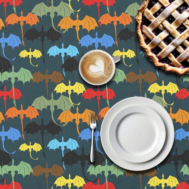 Toalha De Mesa Dragão Wing Blue Flight Fantasy (Criador carregado)