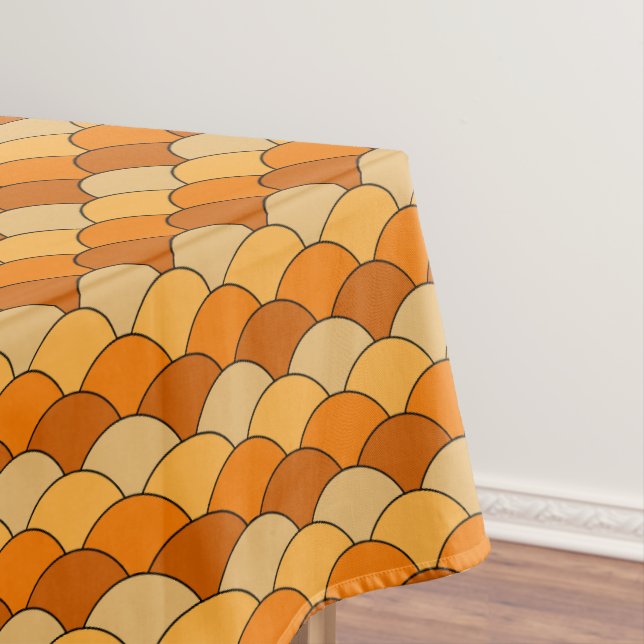 Toalha De Mesa Dragon Scales, Fans, Waves, Seigaiha, Orange (Posição Original)