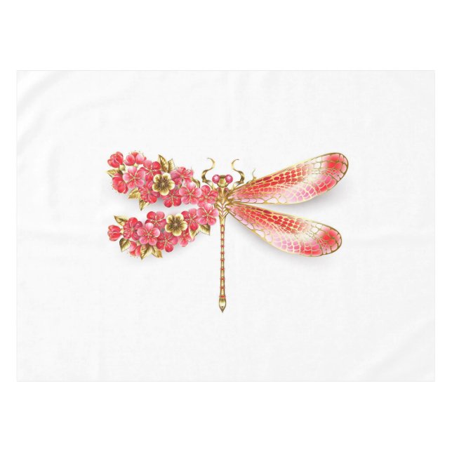Toalha De Mesa Dragonfly com joalheria sakura (Frente (Horizontal))