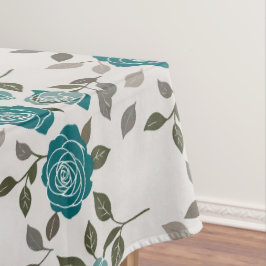 Toalha De Mesa Drawn Roses In Muted Blues And Greens 