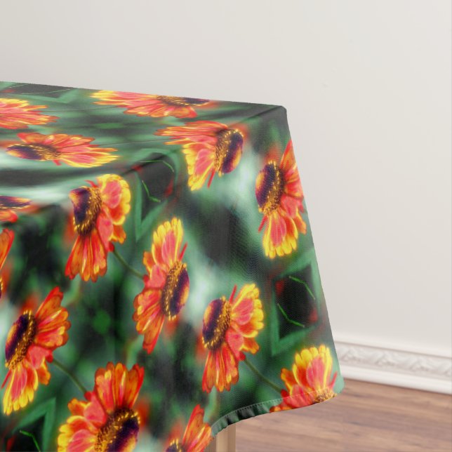 Toalha De Mesa Dreamy Zinnia Flower Abstrato Art Pattern (Posição Original)