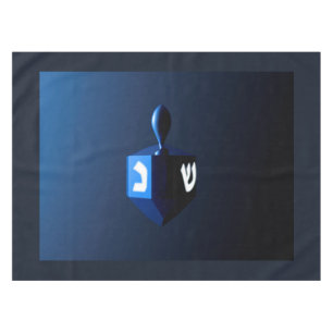 Toalha De Mesa Dreidel Azul Metálico