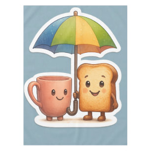 Toalha De Mesa Duo de Manhã Aconchegante ☕🍞