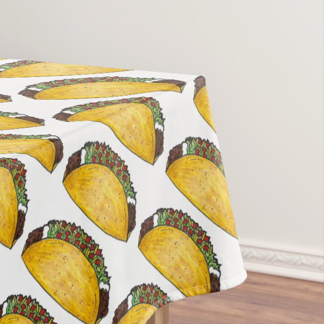 Toalha De Mesa Duro mexicano Shell Taco Tacos Impressão Decor (Posição Original)