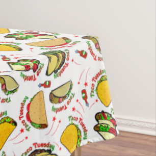 Toalha De Mesa Duro Taco Terça-feira e Tacos Soft e Molho Quente