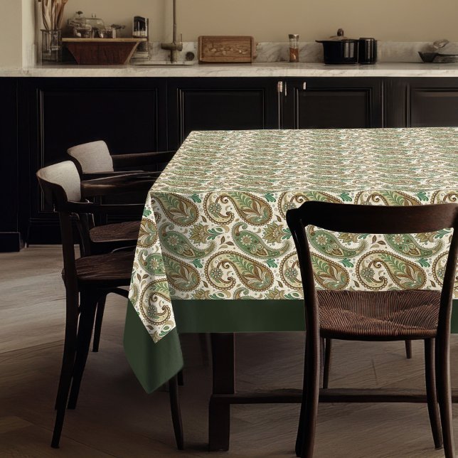 Toalha De Mesa Earthy Paisley Tablecloth - Boho Charm para Jantar (Earthy Paisley Tablecloth – Boho Charm for Dining)
