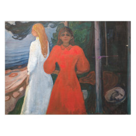 Toalha De Mesa Edvard Munch - Vermelho e Branco