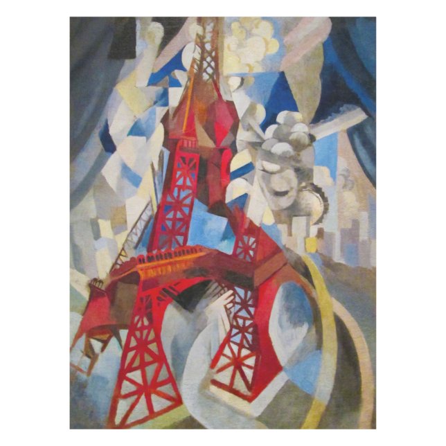 Toalha De Mesa Eiffel Tower Delaunay Abstrato Cubist Painting (Frente)