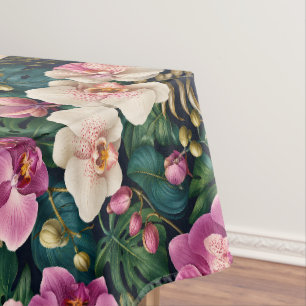 Toalha De Mesa Elegância Botânica de Orquídea Tropical