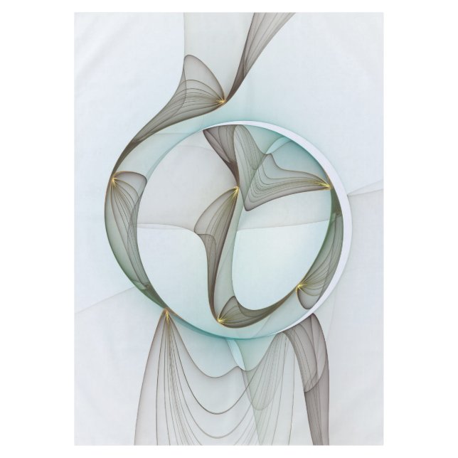 Toalha De Mesa Elegância Dourada abstrato Moderna Turquesa Brown (Frente)