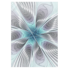 Toalha De Mesa Elegância Moderno Azul Cinza Branco Arte Fractal F