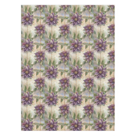 Toalha De Mesa Elegância Roxa Luxe Poinsettia e Holly Christmas