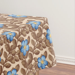Toalha De Mesa Elegant Blue and Beige Floral Design